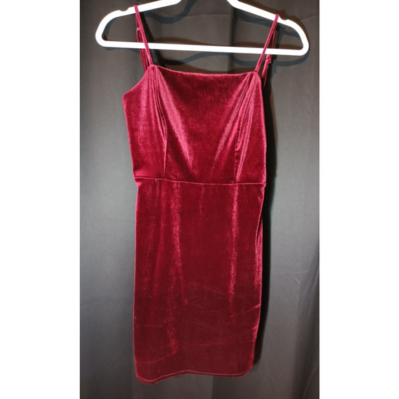 Urban Outfitters Dresses & Skirts - Urban Outfitters Red Velvet Open Back Mini Dress S Party Cocktail